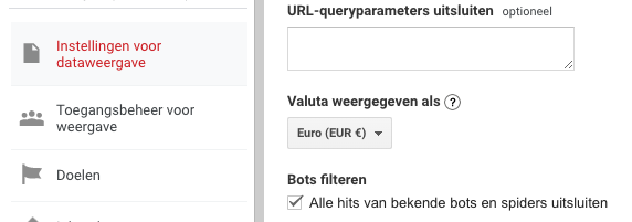bekende bots en spiders uitsluiten