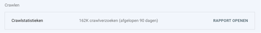 crawlstatistieken rapport openen